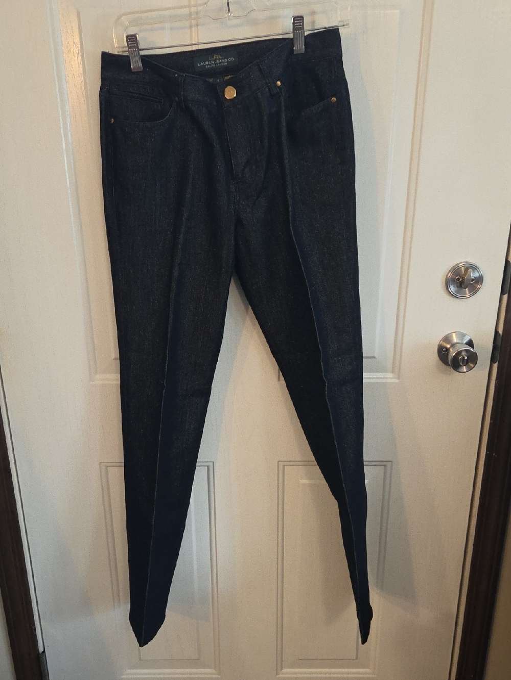 Lauren Ralph Lauren Dark Blue with Metallic Threads Jeans Size 4